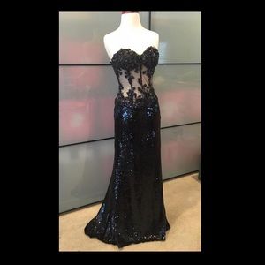 Night Moves sequin evening gown